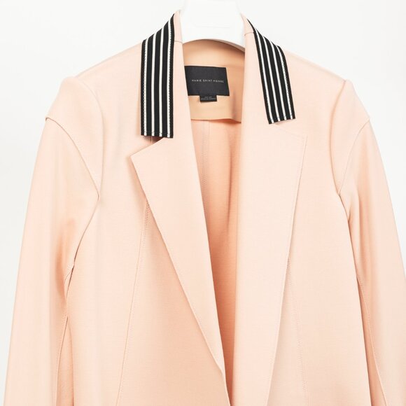 Marie Saint Pierre Peach Double-Jersey Stripe-Trim Blazer - Picture 3 of 8